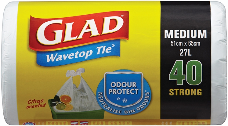 Other view of Glad® Wavetop Tie® Kitchen Tidy Roll - Medium - 27L - Pack of 40