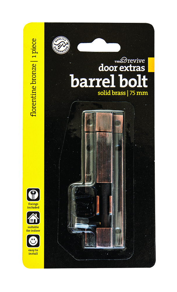 Other view of Trio -  Barrel Bolt Florentine Bronze - 75mm - BR7-2575BFB