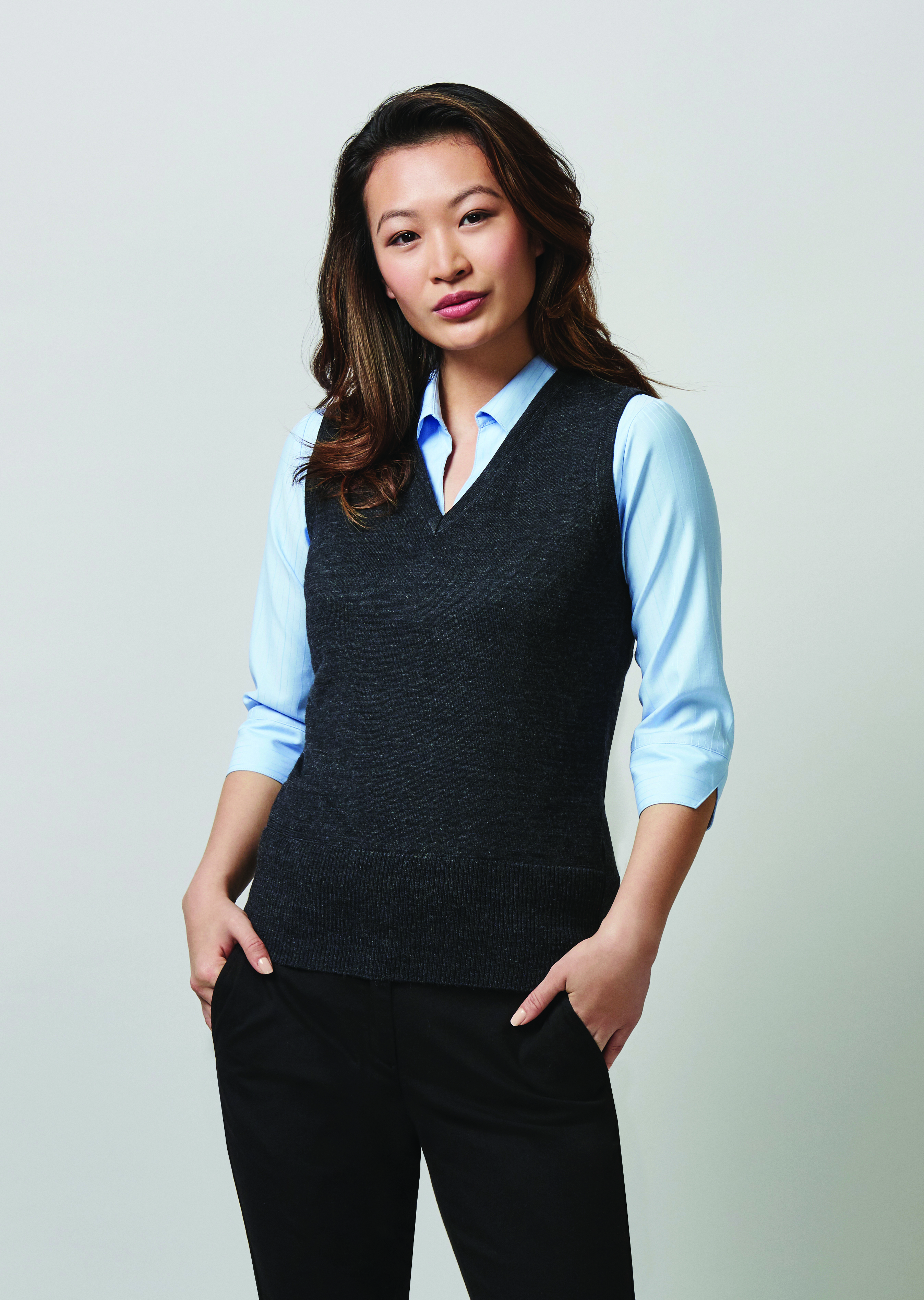 Other view of Bizcollection - V Neck Vest - Womens Short Sleeve - LV619L - Charcoal - L - LV619L 48 L