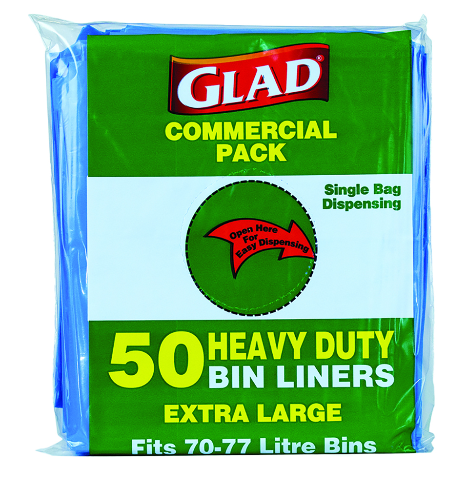 Other view of GLAD - ® Heavy Duty Bin Liners - XLarge - 70-77L - Blue - Pack of 50 - Carton of 10