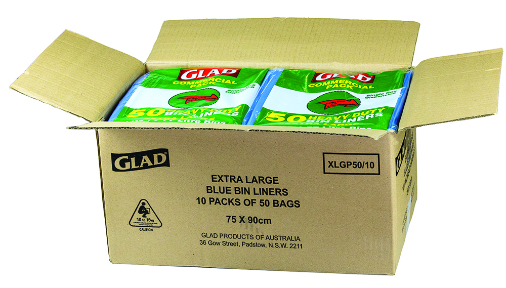 Other view of GLAD - ® Heavy Duty Bin Liners - XLarge - 70-77L - Blue - Pack of 50 - Carton of 10