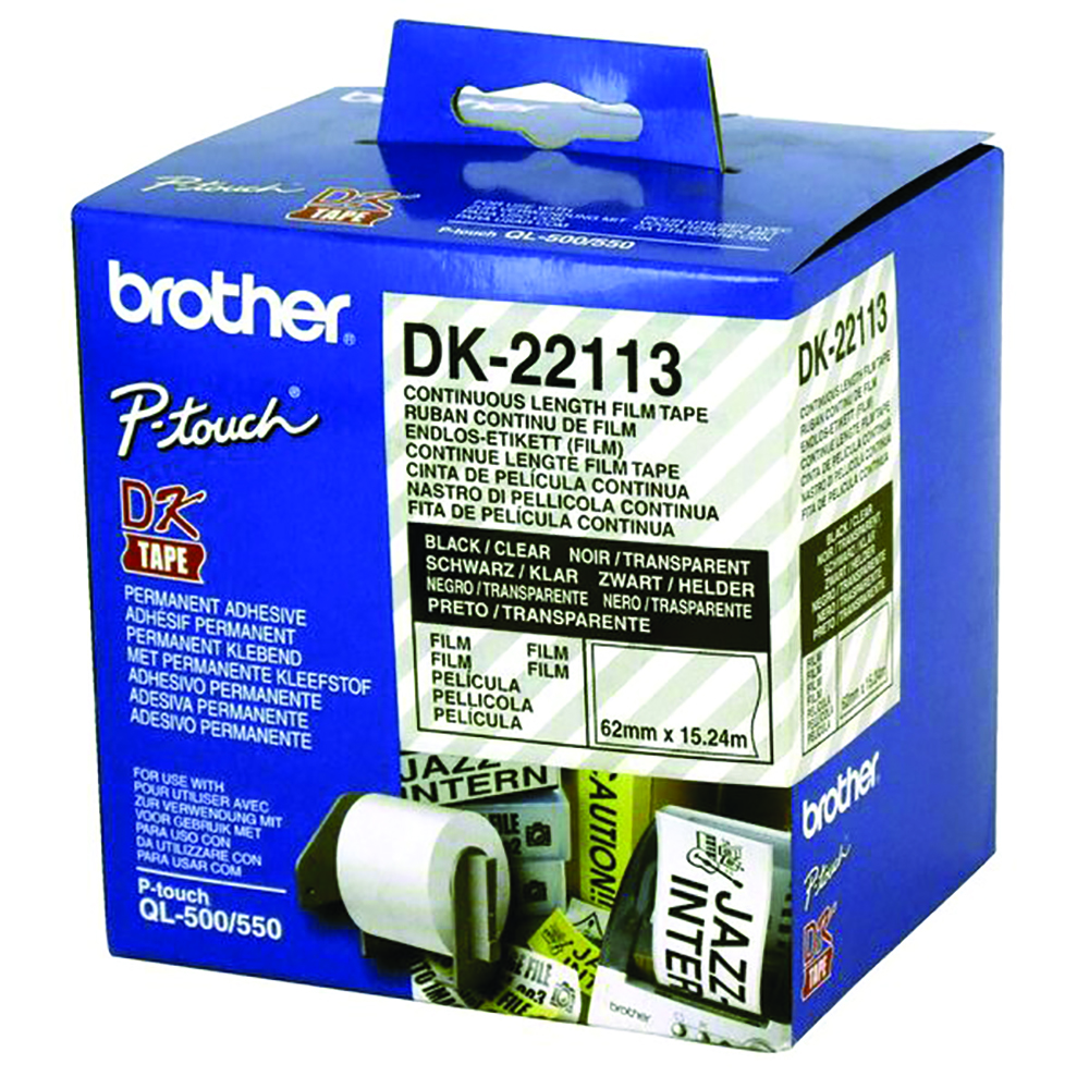 Other view of Brother - Dynamic - Clear Label Roll - 62Mmx15.24M - BDK22113