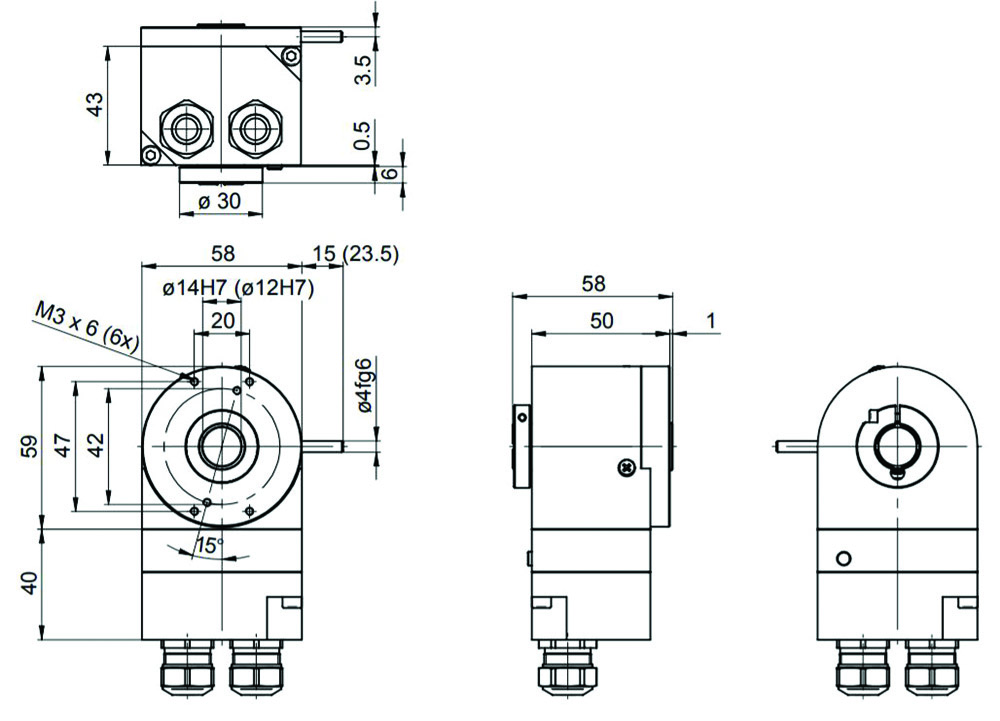 Other view of Baumer GEMMH.Z04 Absolute Encoder S/S - IP64/IP69K S/S - 13-Bit Single Turn - 16 Bit Multiturn - Interface: Device net 12MM HS