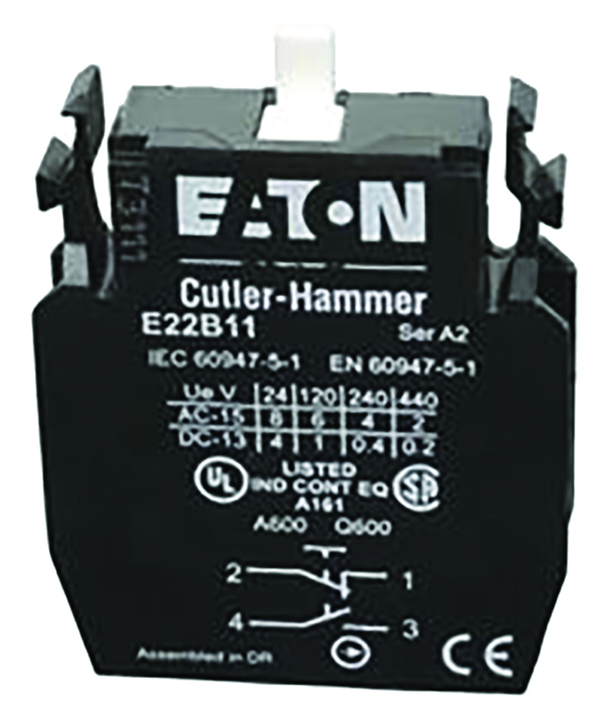 Other view of Eaton E22 Series Contact Block, 110/120V Ac/Dc, 6A, 1No+1Nc E22B11