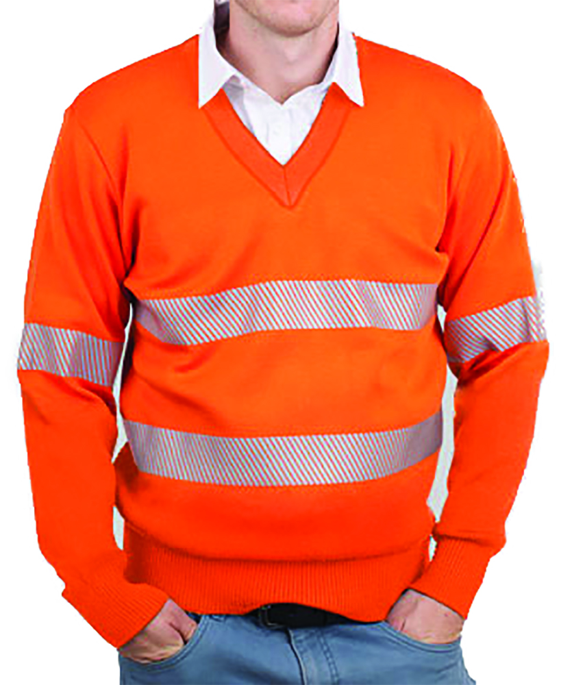 Other view of Elegant Knitting - Jumper - Unisex Segmented Taped - Orange - 06014 -18