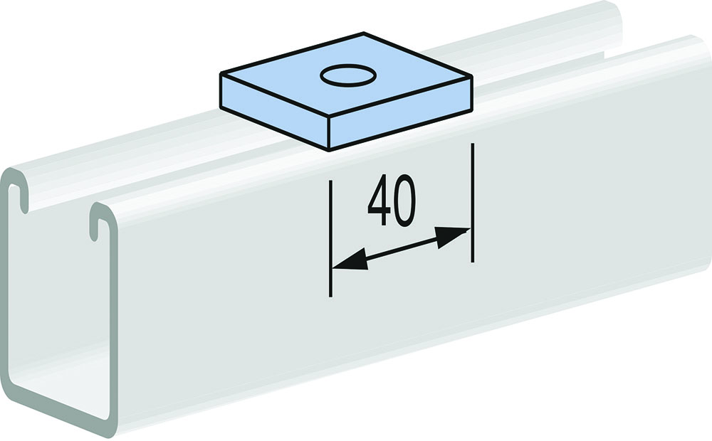 Other view of Unistrut P1063SS - Flat Sqaure Washer - Plate Fitting - M10 - 316 Stainless Steel