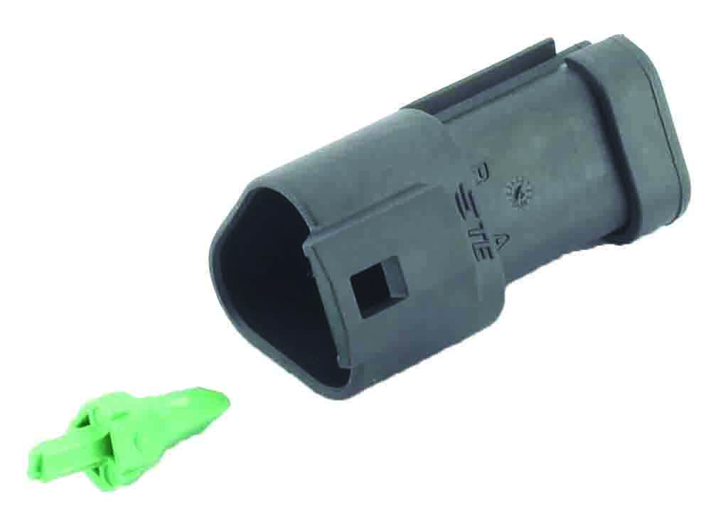 Other view of Deutsch - DT 3 Way - Male CAT Receptacle + Green Wedge - DT04-3P-E005-W