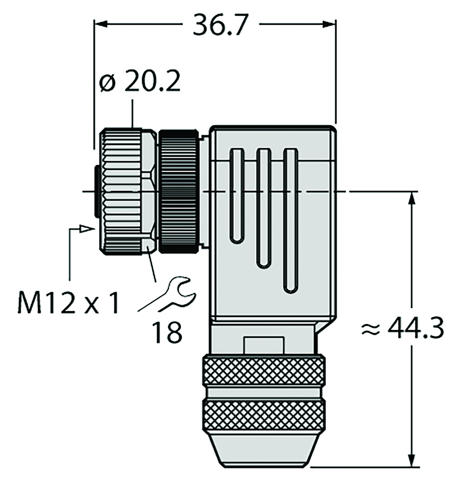 Other view of Turck - Field Wireable Female Connector Straight - 5 Pin - Screw-Clamp Terminal - CMB8251-0