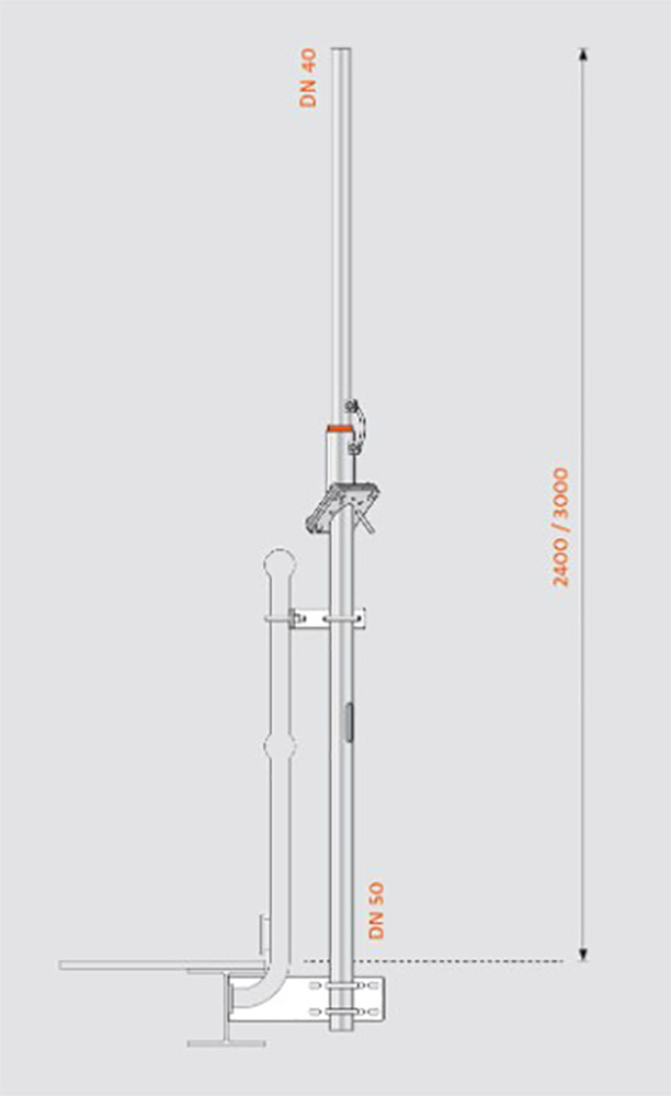 Other view of Swivelpole - Hdg 2.4M - High Vibration Slotted Pole Top - S12-2400-HVPT-PS-HG