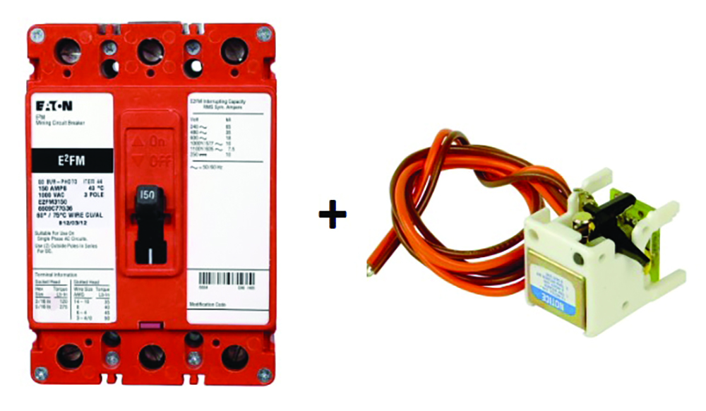 Other view of Eaton - Mining Thermal/Magnetic Breaker - E2F 1000V - 3 Pole 125A 25KA + Under Voltage Release Mechanism - E2FM3125 + UVH1RP15K