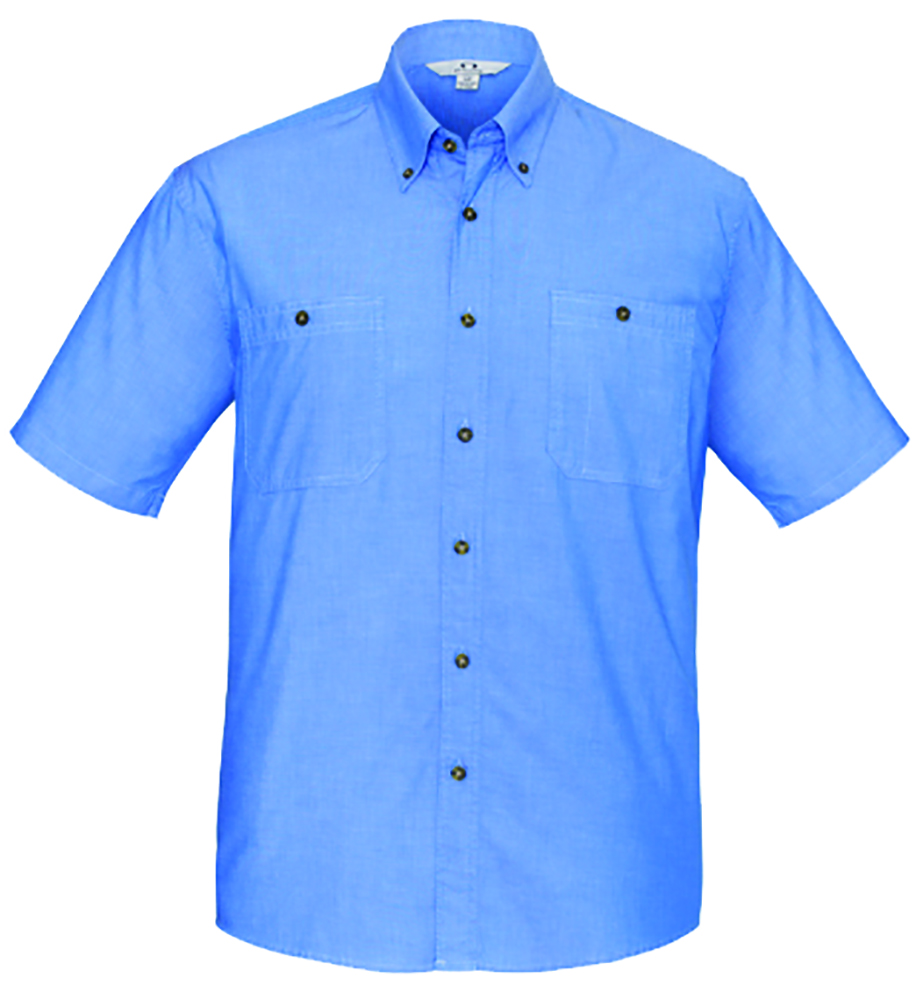 Other view of Bizcollection SH113 Shirt - Men - Short Sleeve - Cotton - Chambray Blue - 5XL