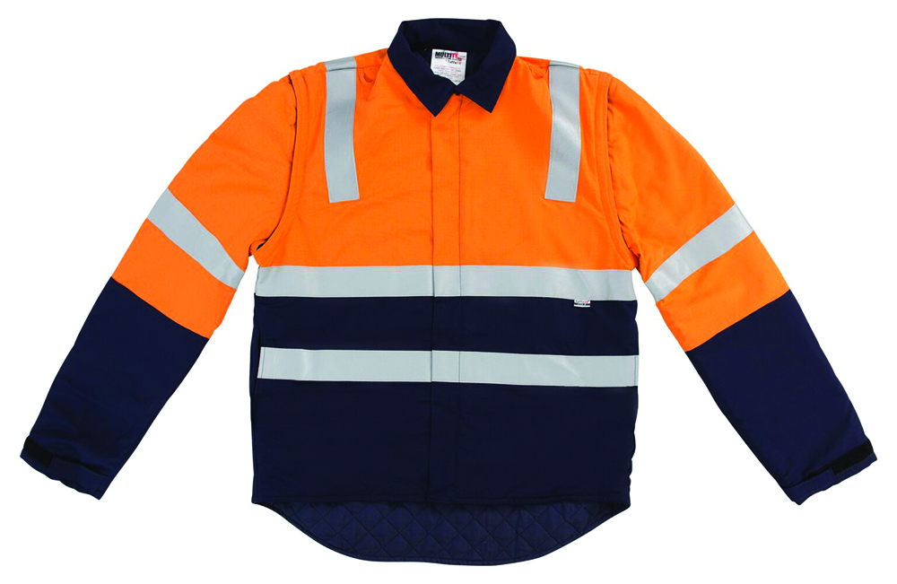 Other view of Tuffa Workwear Tuffa - Jacket - Flame Retardant - Hi-Vis - Taped - Day/Night - Zip - Off Sleeve - Navy/Orange - JKT63-4 NV/OR XL