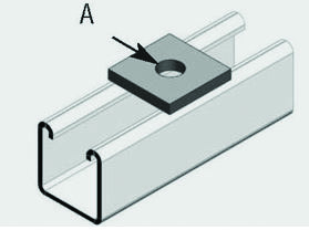 Other view of Ezystrut - E1064 Flat Plate Fitting - M12 - SS - 40mm Wide x 6mm Thick - E1064S