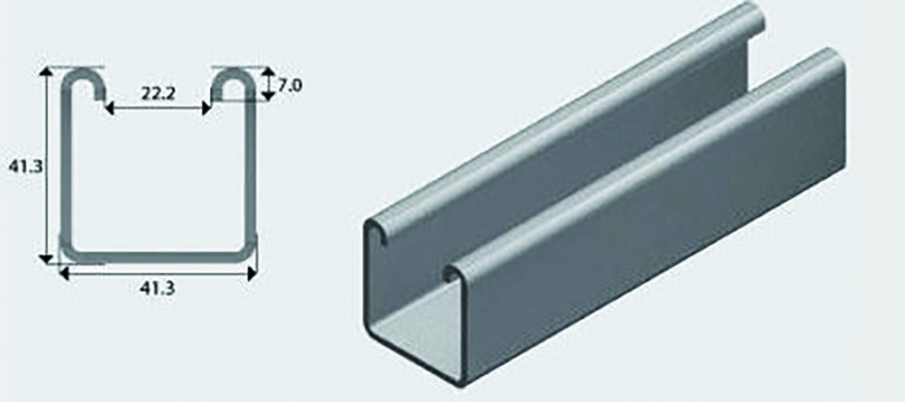 Other view of Ezystrut - Structural Channel - 41mm x 41mm x 6m - Pre-Galvanised - E1000G