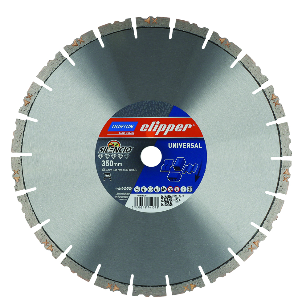 Other view of Norton - Clipper- Segmented Diamond Blade Petrol Saw - Fast Cutting Silencio-Pro Uni -I Silencon MS H12 - 350x25.4 NG-FSA70184602811