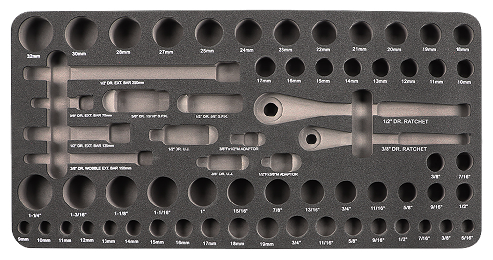 Other view of Insert - EVA - Suits - SS38-12- 66-Piece Socket Set - A/F & Metric - 31322 - JBS