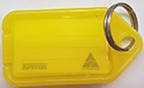 Other view of Key Tag with Paper Insert - Plastic - Yellow - 56x30mm