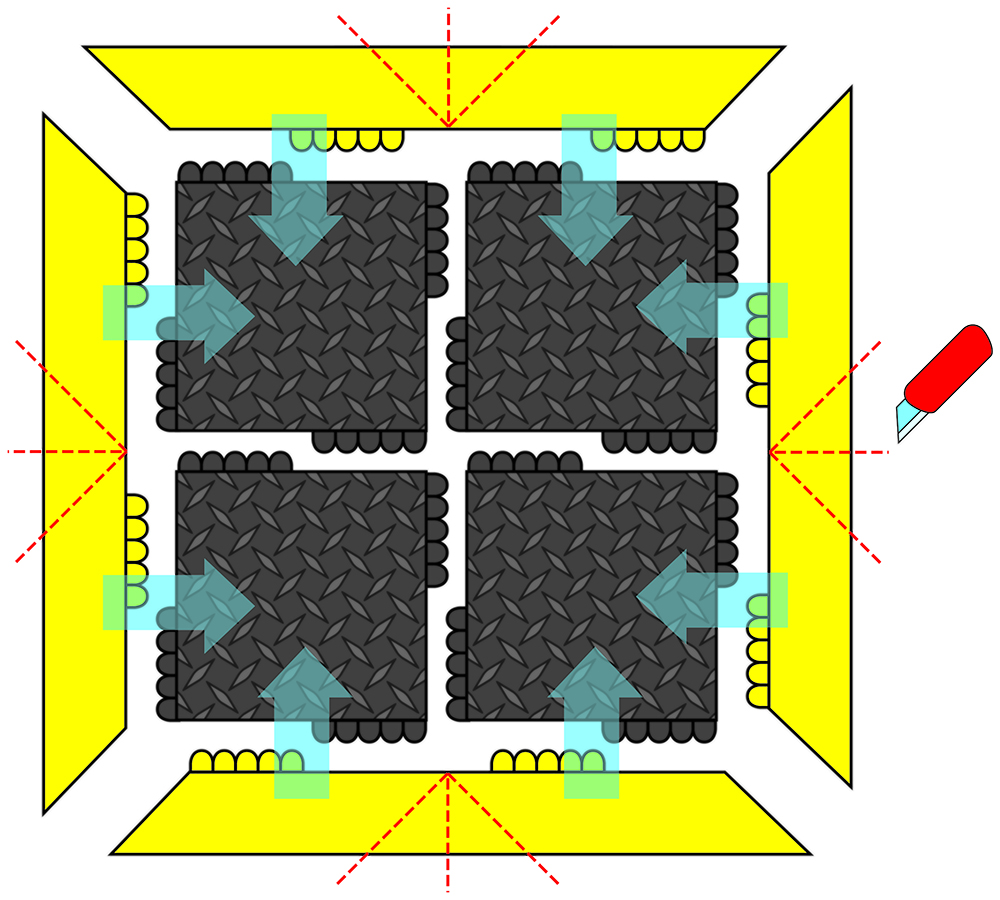 Other view of Interclean 80570S1818BL Notrax De-Flex Natural Rubber Modular Mat - Black - 45x45cm