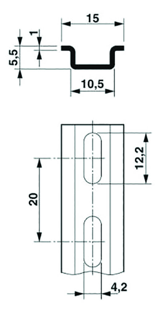 Other view of Phoenix Contact Phoenix - DIN Rail Perforated - NS 15 AL PERF - 2000MM - 1401763