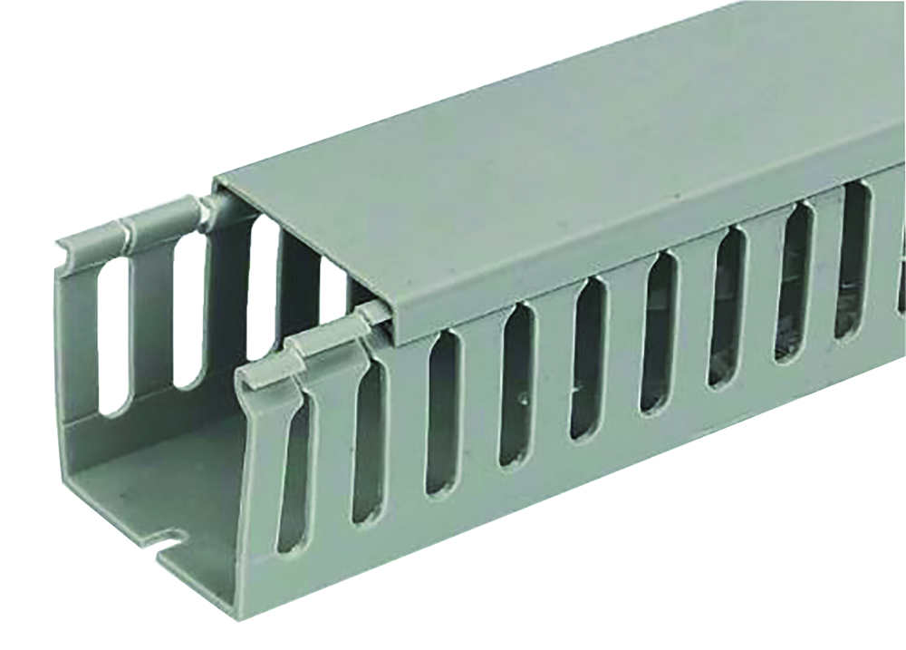 Other view of RS PRO - Slotted Panel Trunking - Grey - Open Slot - Self-Extinguishing - W80 mm x D80mm - L2m PVC - PK8 - 758-9314