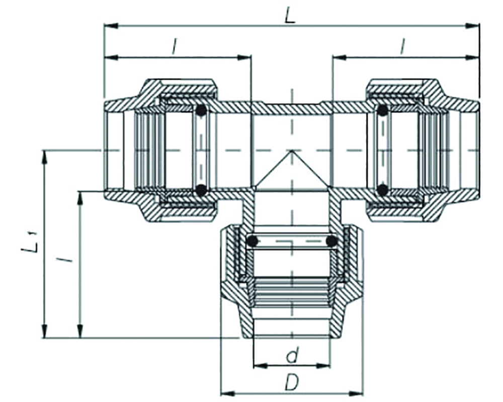 Other view of Acu-Tech - Equal Tee - 110X110X110 - 183DX539LX209I - PN16 - 7154110