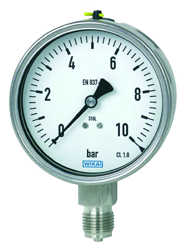 Other view of Wika - Bourdon Tube Pressure Gauge - 400 kPa 2nd Scale PSI 1/4 NPT - SS - Lower Mount - 233.50.063 - 68001649