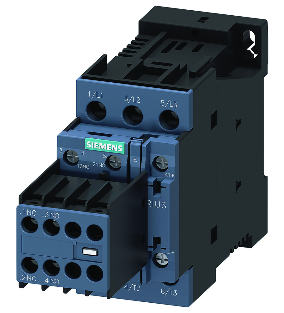 Other view of Siemens - Power Contacto - AC-3 32 A, 15 kW / 400 V 2 NO + 2 NC - 24 V DC 3-Pole - Size S0 Screw Terminals - Removable Auxiliary Switch - 3RT20271BB44