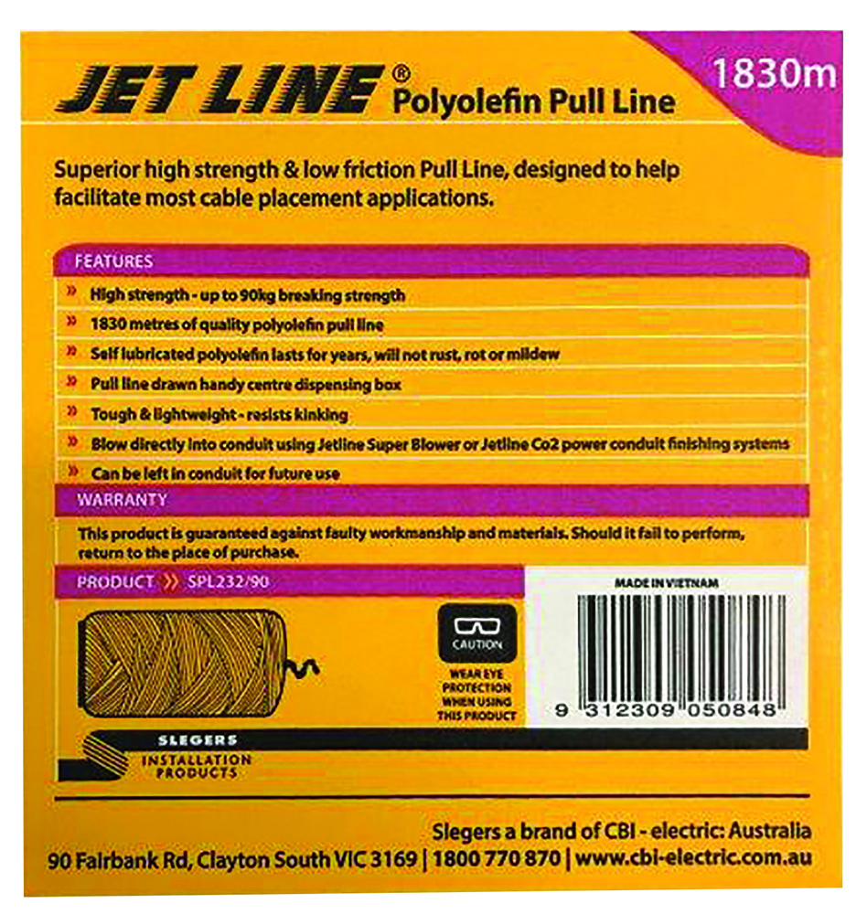 Other view of Slegers - Jet Line Polly Pull Line - 90KG 1830M - SPL232/90