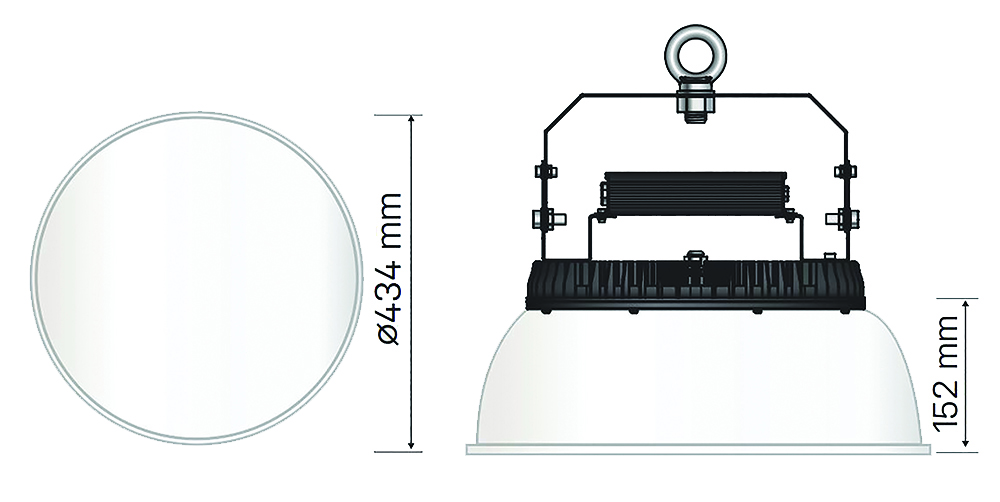 Other view of Haneco - SkyPad Prismatic Diffuser - Suites 120W/150W/200W - Open Base - Beam Angle 110° - Clear - SKYPAD-PRSDIF