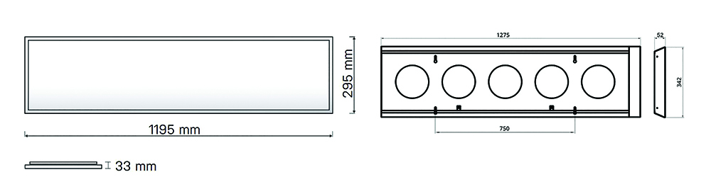 Other view of HANECO LIGHTING Haneco - Matrix Led Backlit Panel - 36W - 220-240V - 40VDC - 300X1200mm - 4000K - IP40 - Powder Coated Steel - White - SMF-MTRX36W-4K