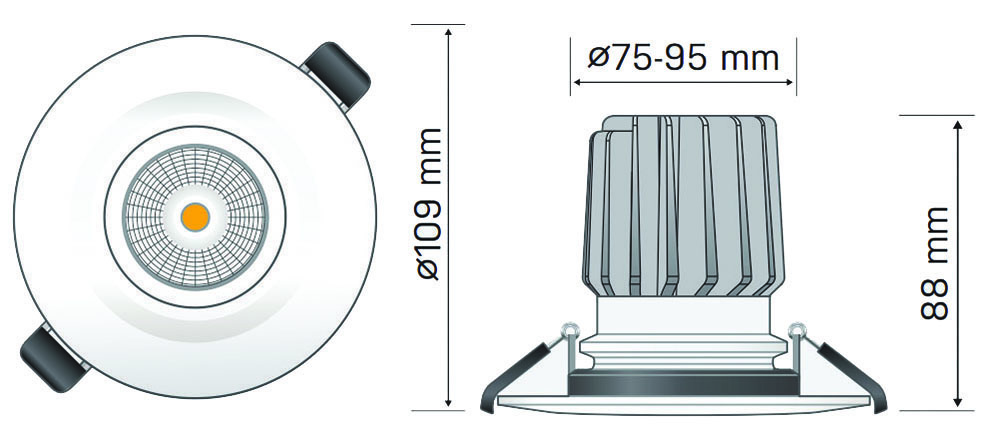 Other view of HANECO LIGHTING Haneco - Detail - Down Light - LED 9W - Adjustable - 3000K IP65 - 75-95MM C/O - White - D9W110R3KWIP65 - 2000159