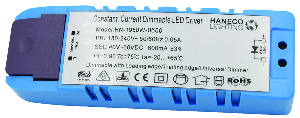 Other view of HANECO LIGHTING 2000287 LED Driver Dimmable - 600mA 40-60V - HN-1950W-0600