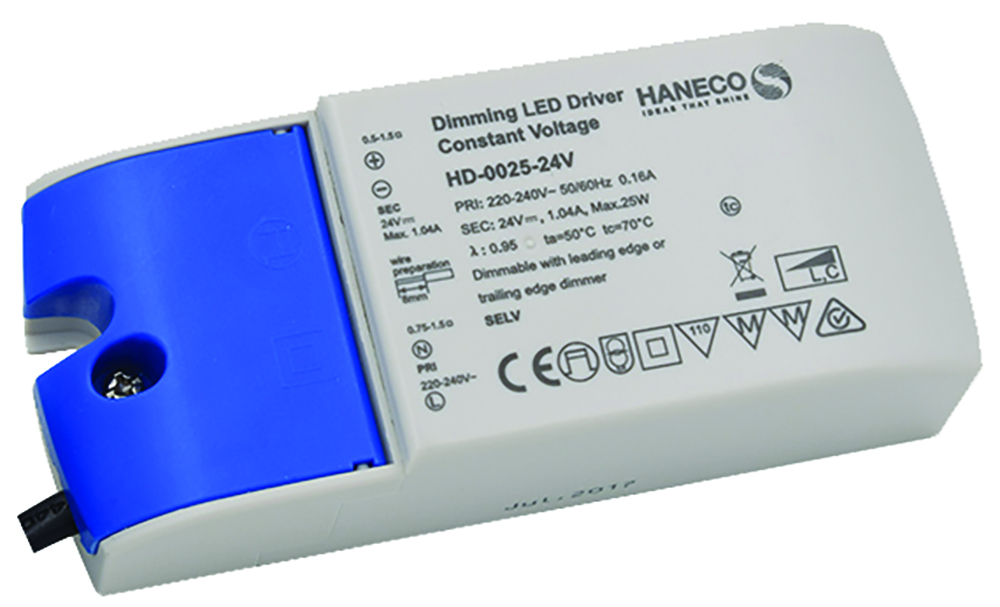 Other view of HANECO LIGHTING Flexion 2000828 Phase-cut Dimmable Constant Voltage Driver - 24V 25W - HD-0025-24V