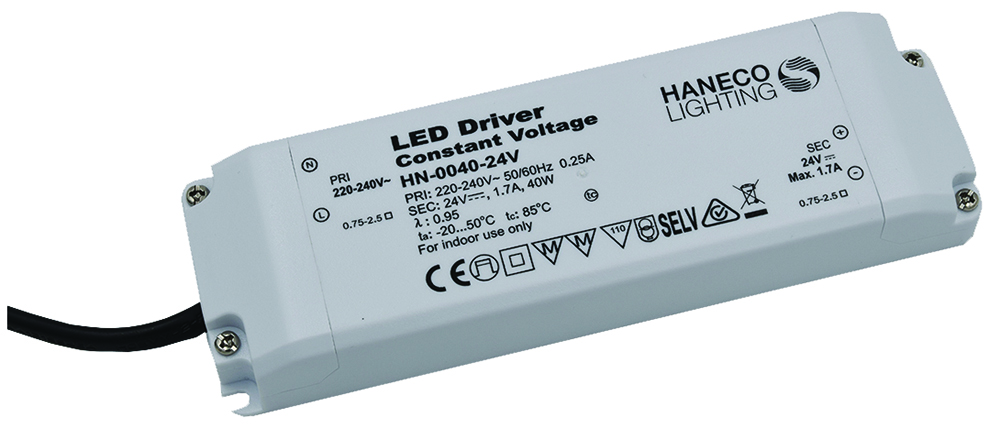 Other view of HANECO LIGHTING Flexion 2000918 Non-Dimmable Constant Voltage Driver - 24V 0-40W IP20 - HN-0040-24V