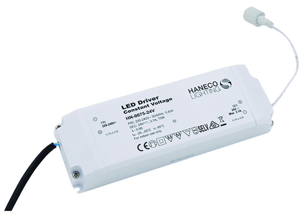 Other view of HANECO LIGHTING Flexion 2000988 Non-Dimmable Constant Voltage Driver - 24V 0-75W IP20 - HN-0075-24V-IP20