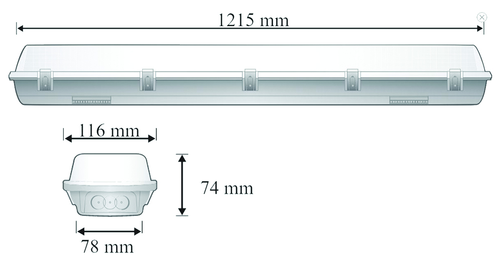 Other view of Haneco - Tri-Proof Light Led Batten - 1200mm - 40W - 1-10V Dimmable - TRIPROOF40W12-5K-10VDIM