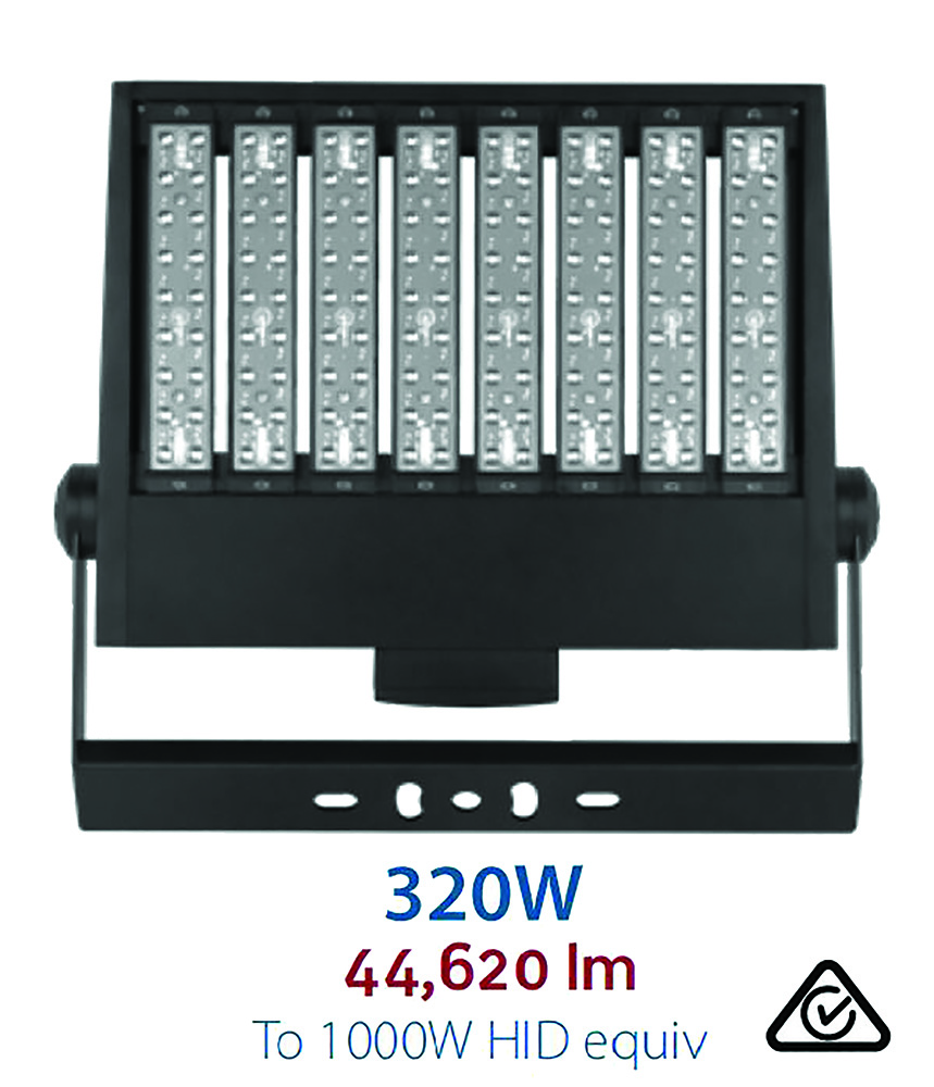 Other view of tigerlight - Floodlight - 320W LED - U-Bracket - T5M lens - Black - 5000k - 240V - 5 Yr Warranty - 44,620lm - FLC320