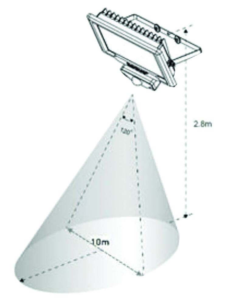 Other view of Robus HiLume - RHL1040-04 - 10W - LED Flood Light - IP65 - Black - 4000K - c/w 1m Flex