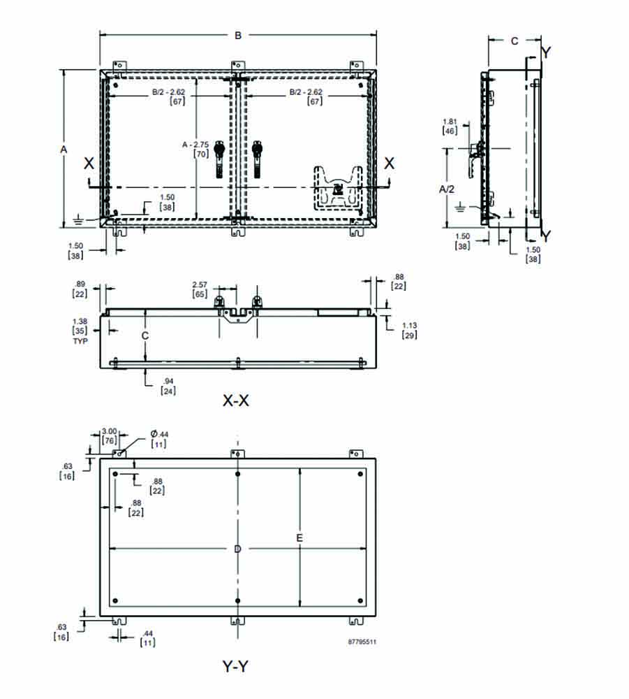 Other view of Hoffman A48H4812WFSSLP3PT Enclosure Continuous Hinge 2 Door - 1219 x 1219 x 305