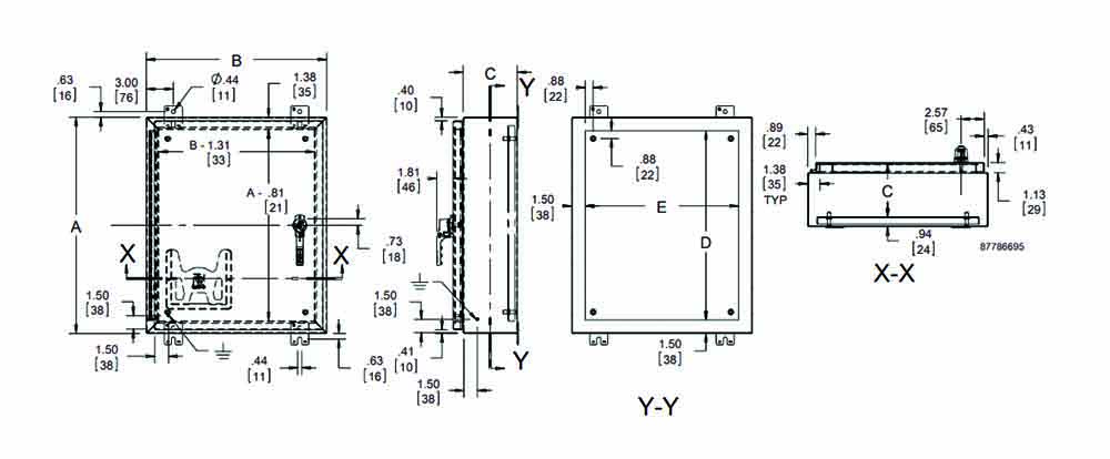 Other view of Hoffman A60H3612SSLP3PT Enclosure Continuous Hinge - 1524 x 914 x 305