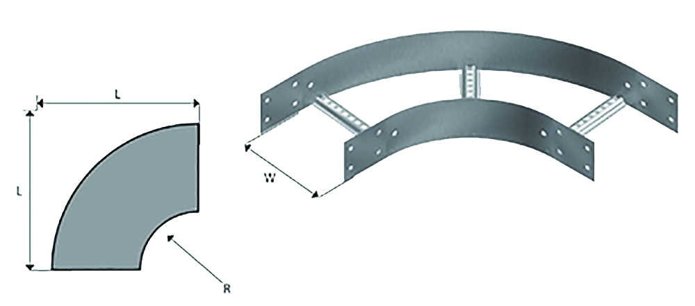 Other view of EzyStrut N3B4503H NEMA - 3 Cable Ladder Bend HDG - SS - 450mm