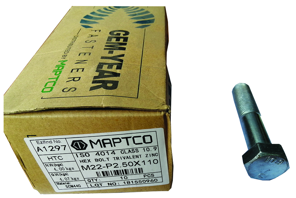 Other view of Maptco ISO4014 HTC22110B-109-ZP Bolt Hex - Zink Plated - Class 10.9 - M22-2.50 X 110 mm