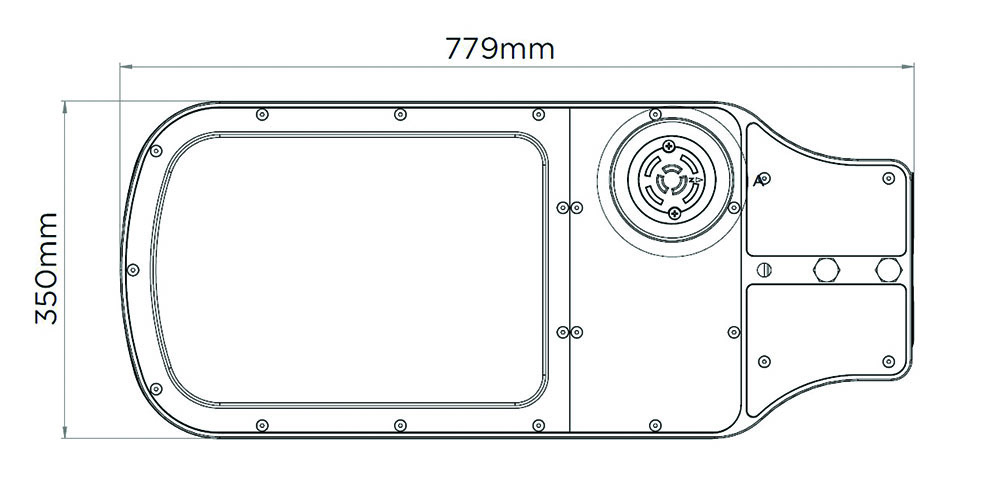 Other view of Aldridge Traffic Systems V162198WT2N7PBP Aero V-LED - 162/198W - 4200K - Type 2 NEMA -7 PIN Base - Bridging Plug - Grey