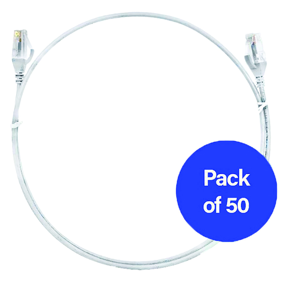 Other view of 4Cabling 004.004.3004.50PACK 1.5m Cat 6 Ultra Thin LSZH Ethernet Network Cable - White - Pack of 50