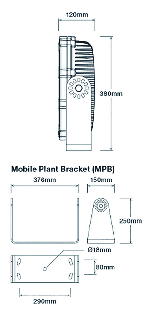 Other view of Coolon SPR-CP56-MPB Spare Part CP56 Mobile Plant Bracket Only No Mounting Plate