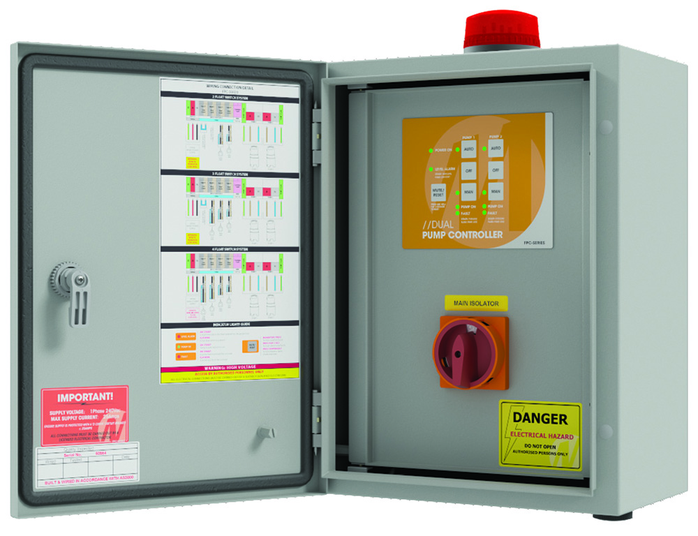 Other view of MATelec FPC-30205 Dual Pump Controller - 1 Phase HWR c/w Cont, Overl & Time Clock & B