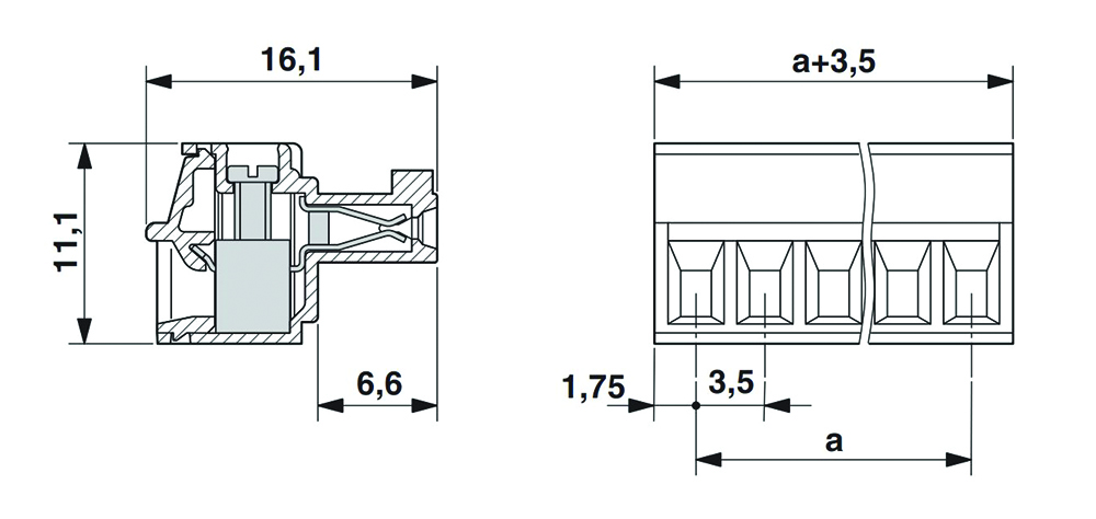 Other view of Phoenix Contact 1840515 - Printed-Circuit Board Connector - MC 1,5/17-ST-3,5 - 17 Way Pluggable Terminal Block - 320V - 8A