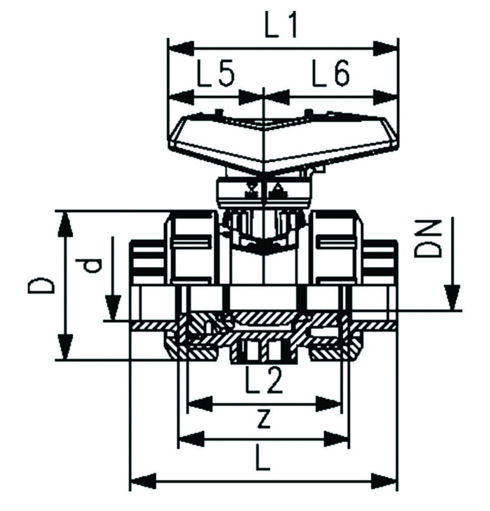 Other view of GF 161546243 Piping Systems - PVC-U Manual Ball Valve 2 Way - 3/4" - 16Bar - 20mm