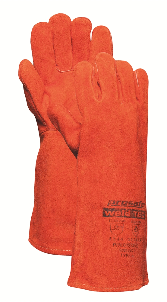 Other view of PROSAFE Weldtec Welding Gloves - AB Grade - Cow Leather - Kevlar Stitching - Cotton Knit Lining - Red - Universal