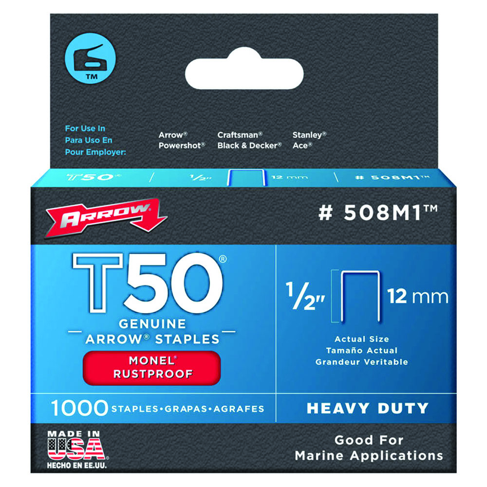 Other view of Arrow T-50 Monel Staples - 12mm (1/2) - Pack of 1000